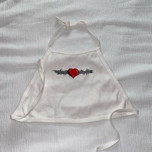 Y2k edgy halter crop top